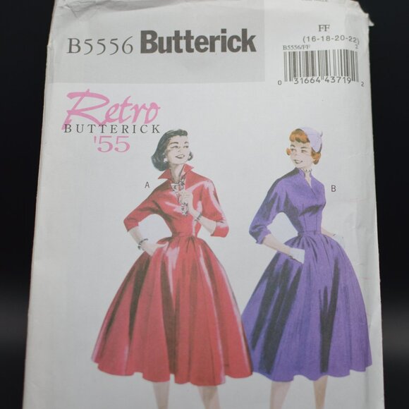 Butterick Pattern B5556 Retro 1955 2 Dress Size 16-22 NWT - Picture 1 of 3